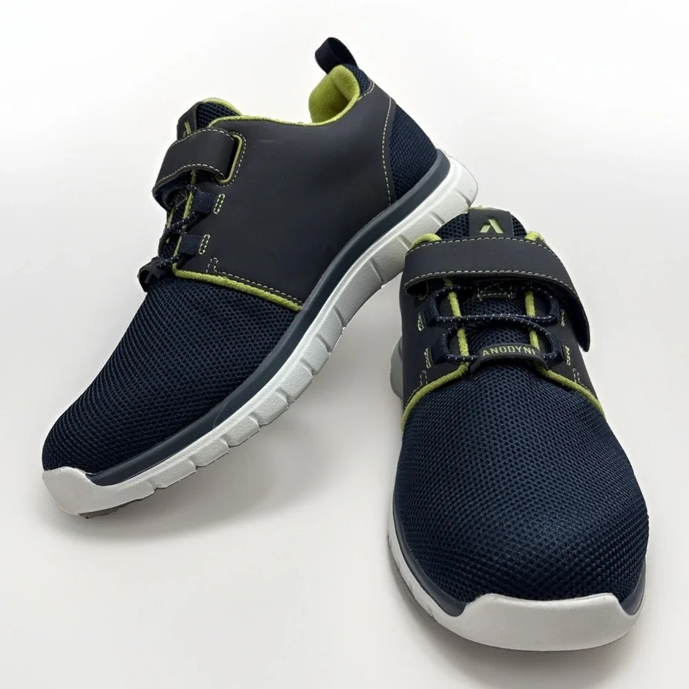 Anodyne No 46 Men Sport Jogger Orthopedic Walking Shoes Navy Lime 10.5W